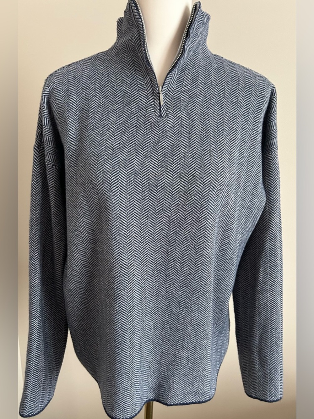 Christian Siriano 1/4 Zip Pullover Houndstooth Sweater